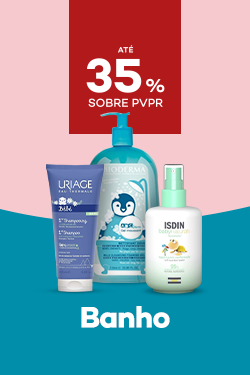 Produtos de banho para beb&eacute; com destaque promocional de at&eacute; 35% sobre pre&ccedil;o de Venda ao P&uacute;blico Recomendado